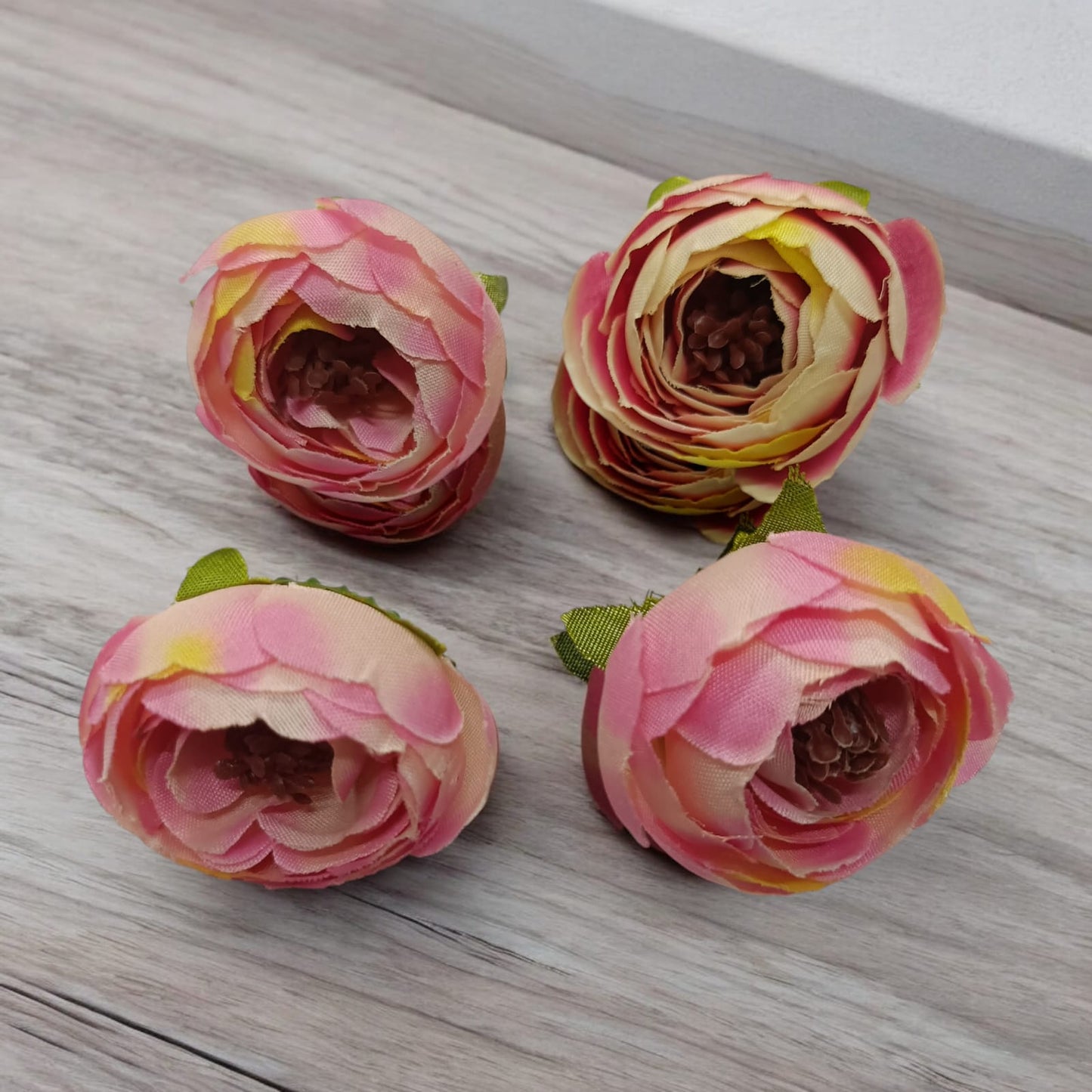 Artificial Silk Rose Flower Heads for Decoration (Pack of 6)