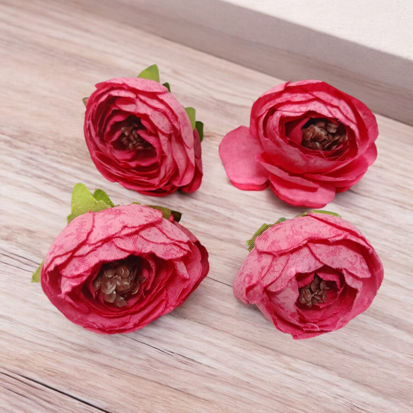 Artificial Silk Rose Flower Heads for Decoration (Pack of 6)