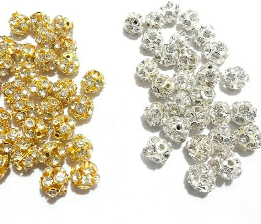 Stone ball for jewallry making , saree teassles ( pack of 100 pices )