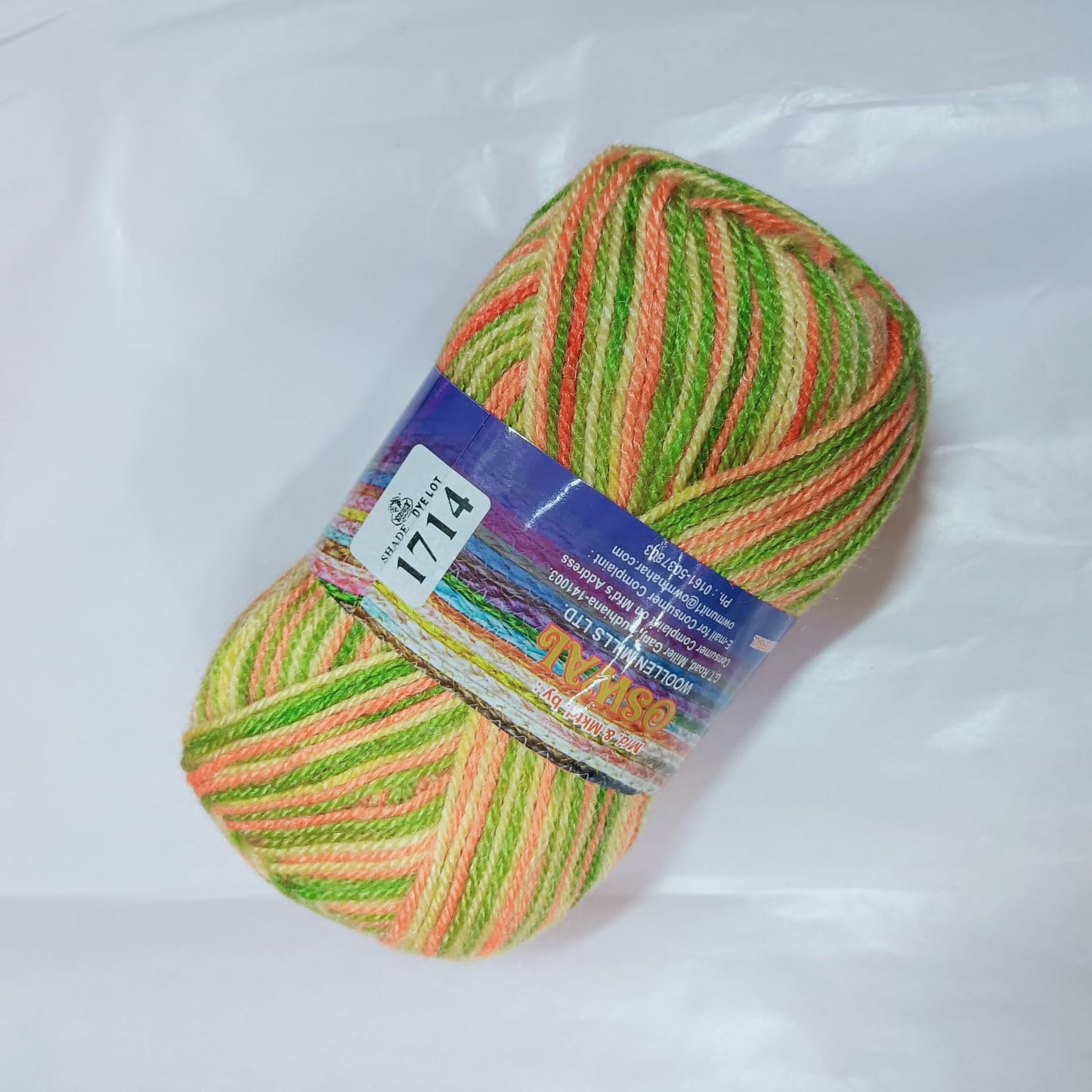 Oswal Micro Shine Wool Yarn – 100gms Multi Colour