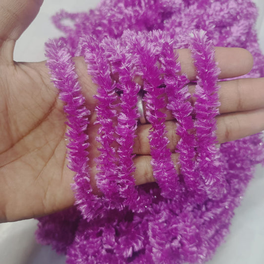 Parpel Colour Feather Wool Yarn for Crochet, Knitting, Rangoli, and Mat Making –  100g Pack