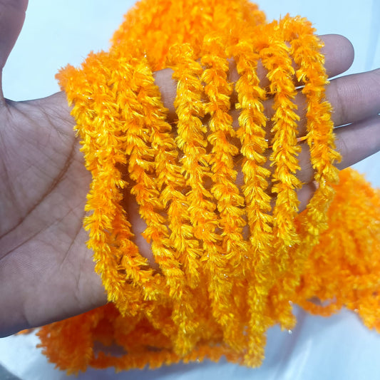 Golden Yellow  Feather Wool Yarn for Crochet, Knitting, Rangoli, and Mat Making – 100g Pack