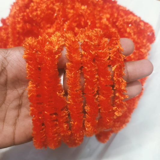 Orange Colour Feather Wool Yarn for Crochet, Knitting, Rangoli, and Mat Making – 100g Pack
