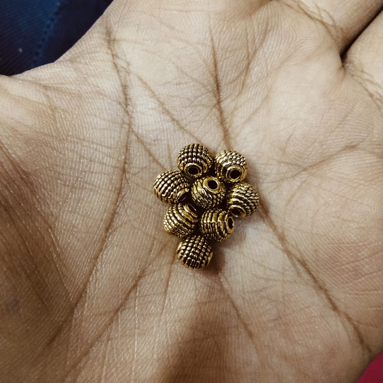 5mm Antique Metal Gold Beads, For Jewelry ,Bracelet ,Necklace , Saree Tassels Making Sold By 40 Gram (Approx 90 Beads )