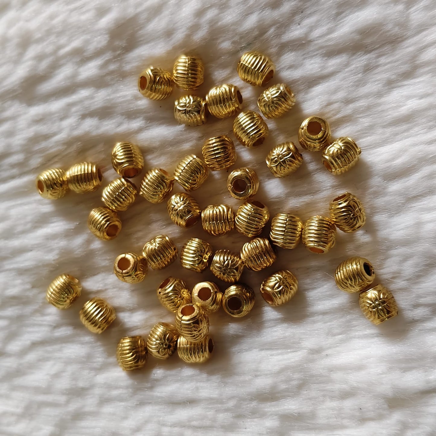 Bright Gold Beads for Saree Tassel, Embroidery, and Craft Work – Pack of 50 Grams | Kavitha Enterprises