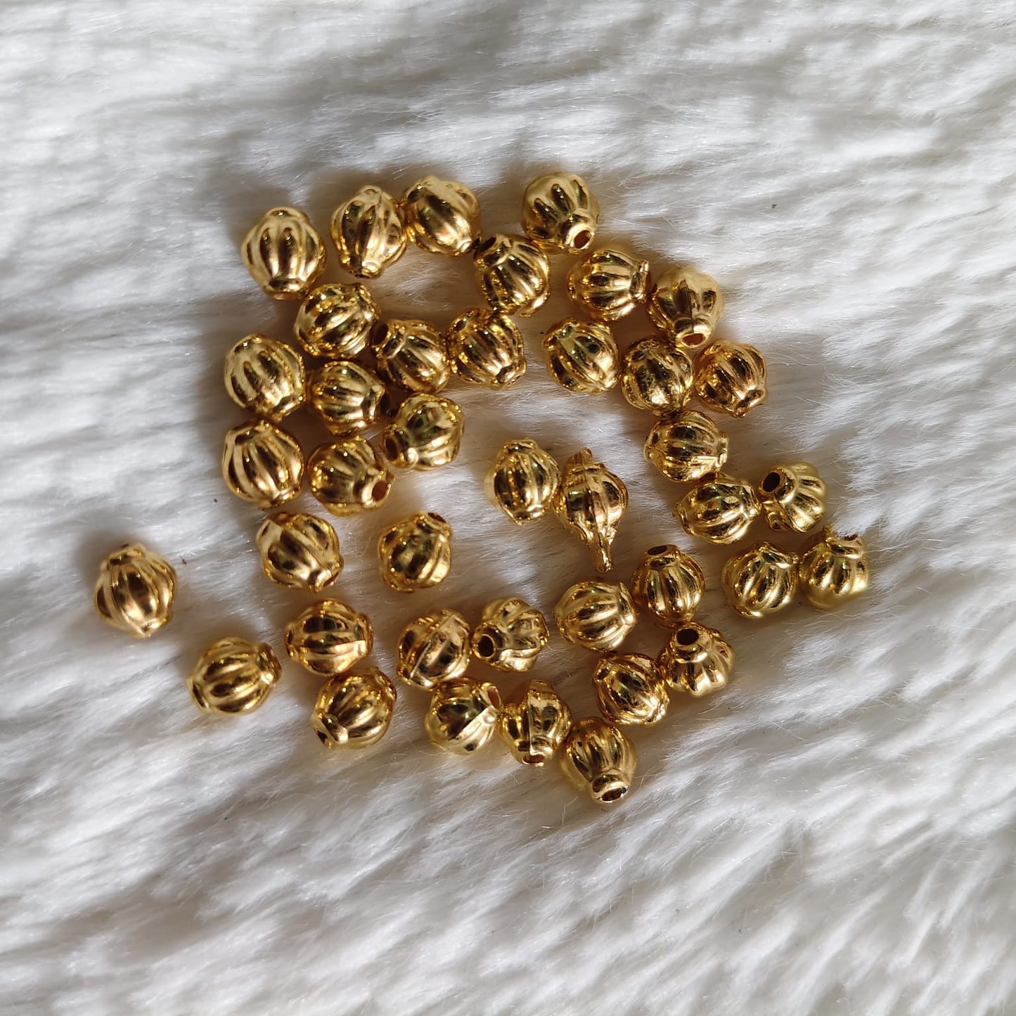 Bright Gold Beads for Saree Tassel, Embroidery, and Craft Work – Pack of 50 Grams | Kavitha Enterprises
