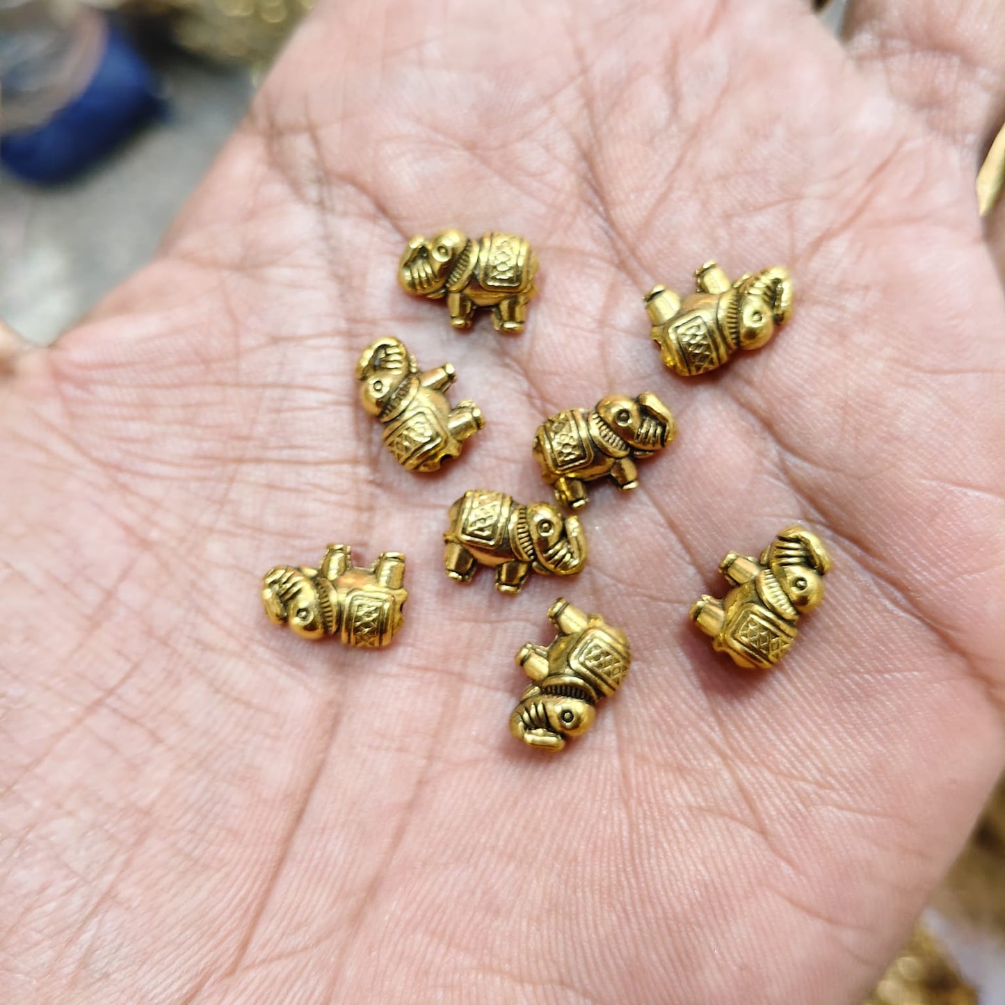Antique Metal Gold Beads flower shape, For Jewelry ,Bracelet ,Necklace , Saree Tassels Making Sold By 40 Gram (Approx 38 Beads )