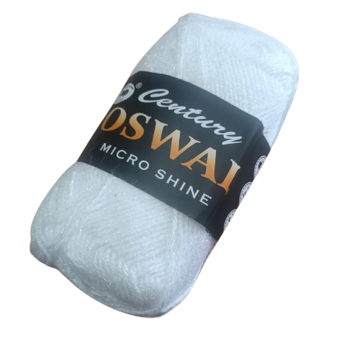 Oswal Micro Shine Wool Yarn – 100gms White Colour