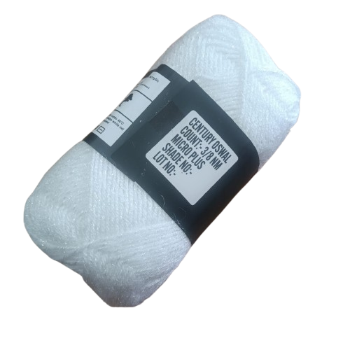 Oswal Micro Shine Wool Yarn – 100gms White Colour