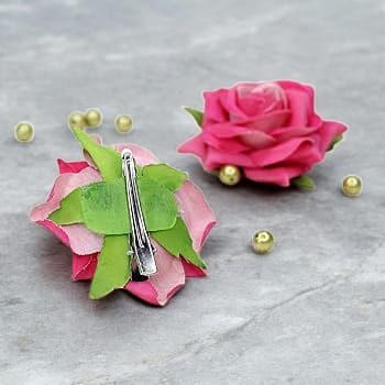 Artificial Fake Velvet Head Rose Flowers (Pack of 6) | Perfect for Diwali, Home Decor, and Anniversary Decoration - Kavitha Enterprises