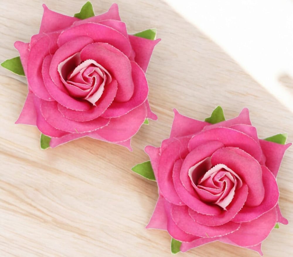 Artificial Fake Velvet Head Rose Flowers (Pack of 6) | Perfect for Diwali, Home Decor, and Anniversary Decoration - Kavitha Enterprises