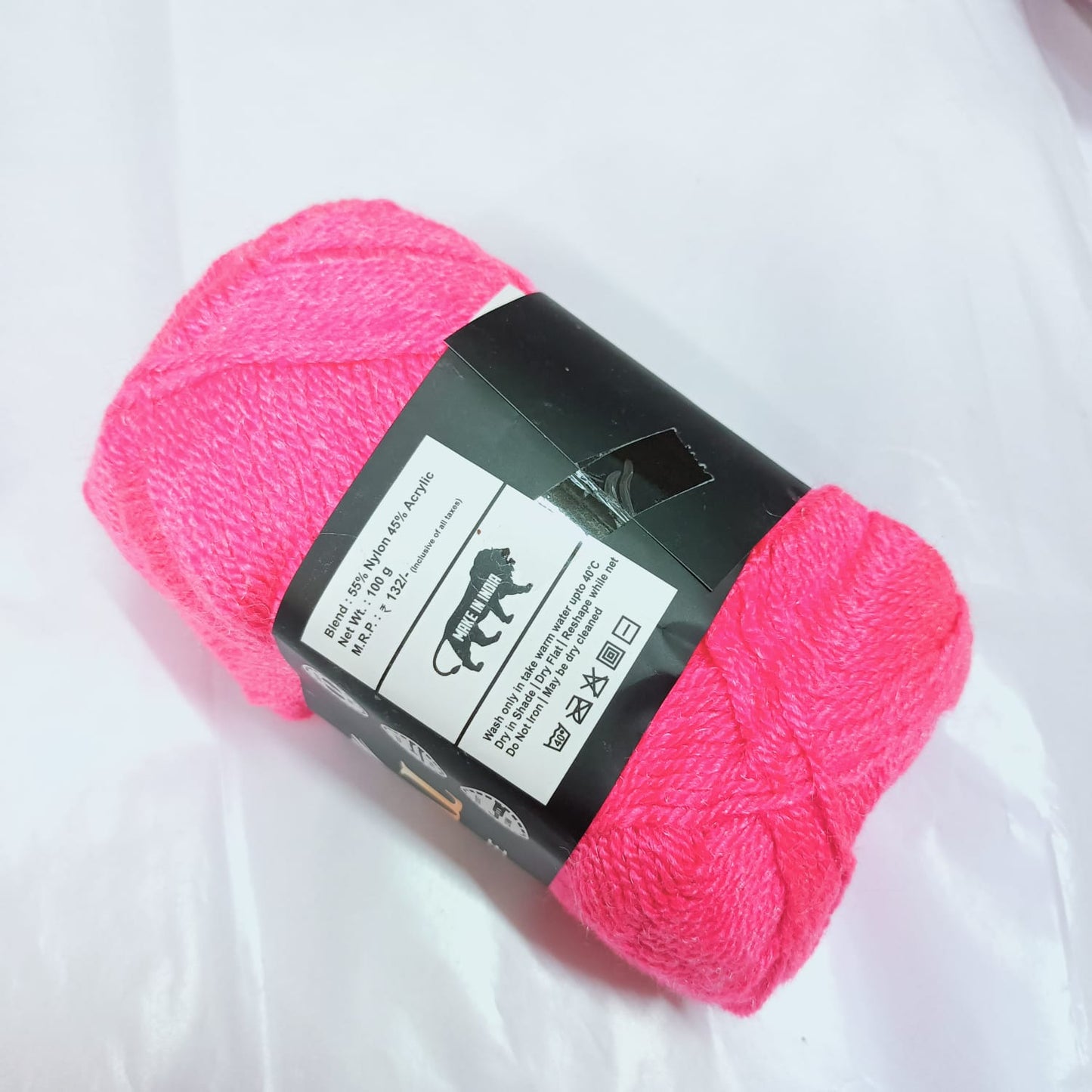 Oswal Micro Shine Wool Yarn – 100gms Light Pink Colour