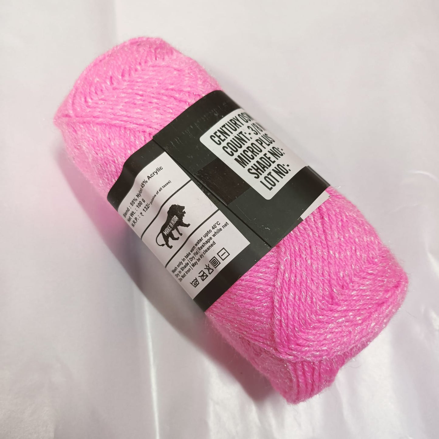 Oswal Micro Shine Wool Yarn – 100gms Light Pink Colour