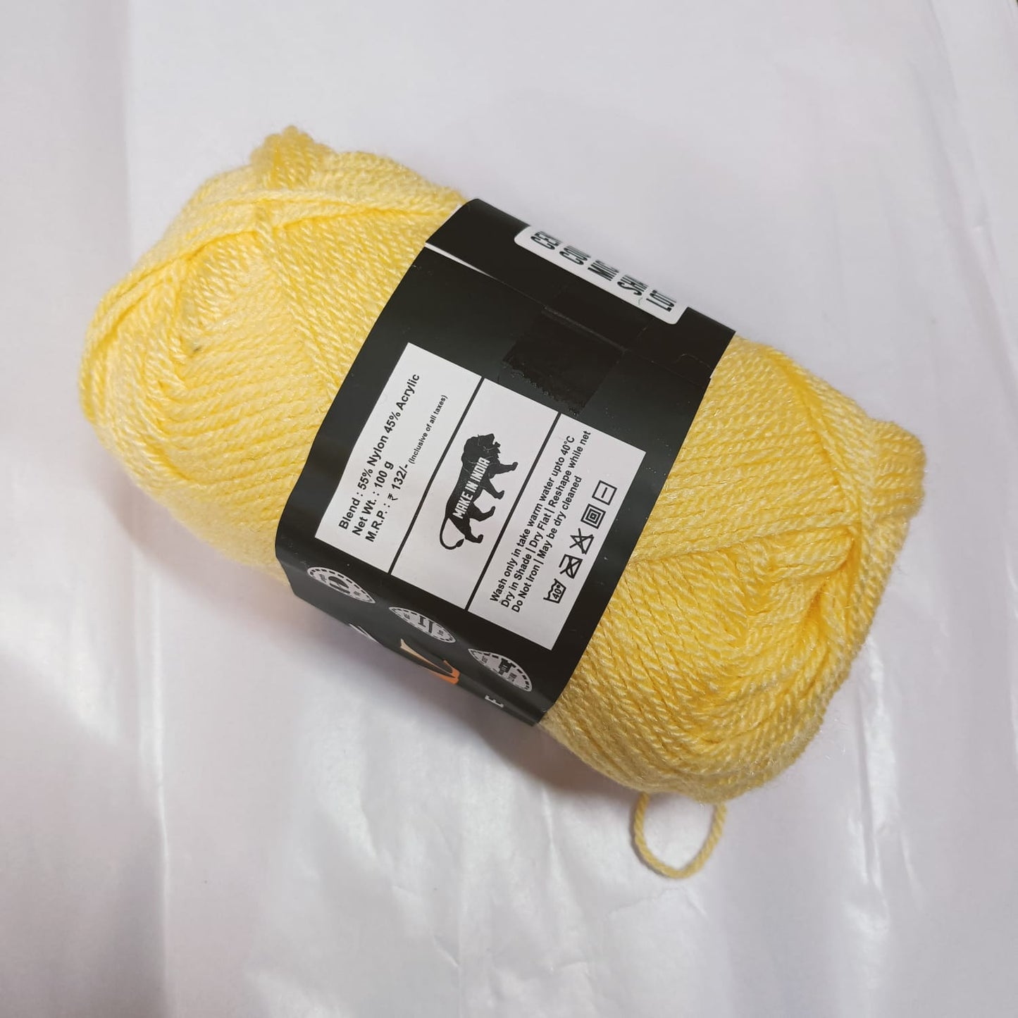 Oswal Micro Shine Wool Yarn – 100grms light yellow Colour