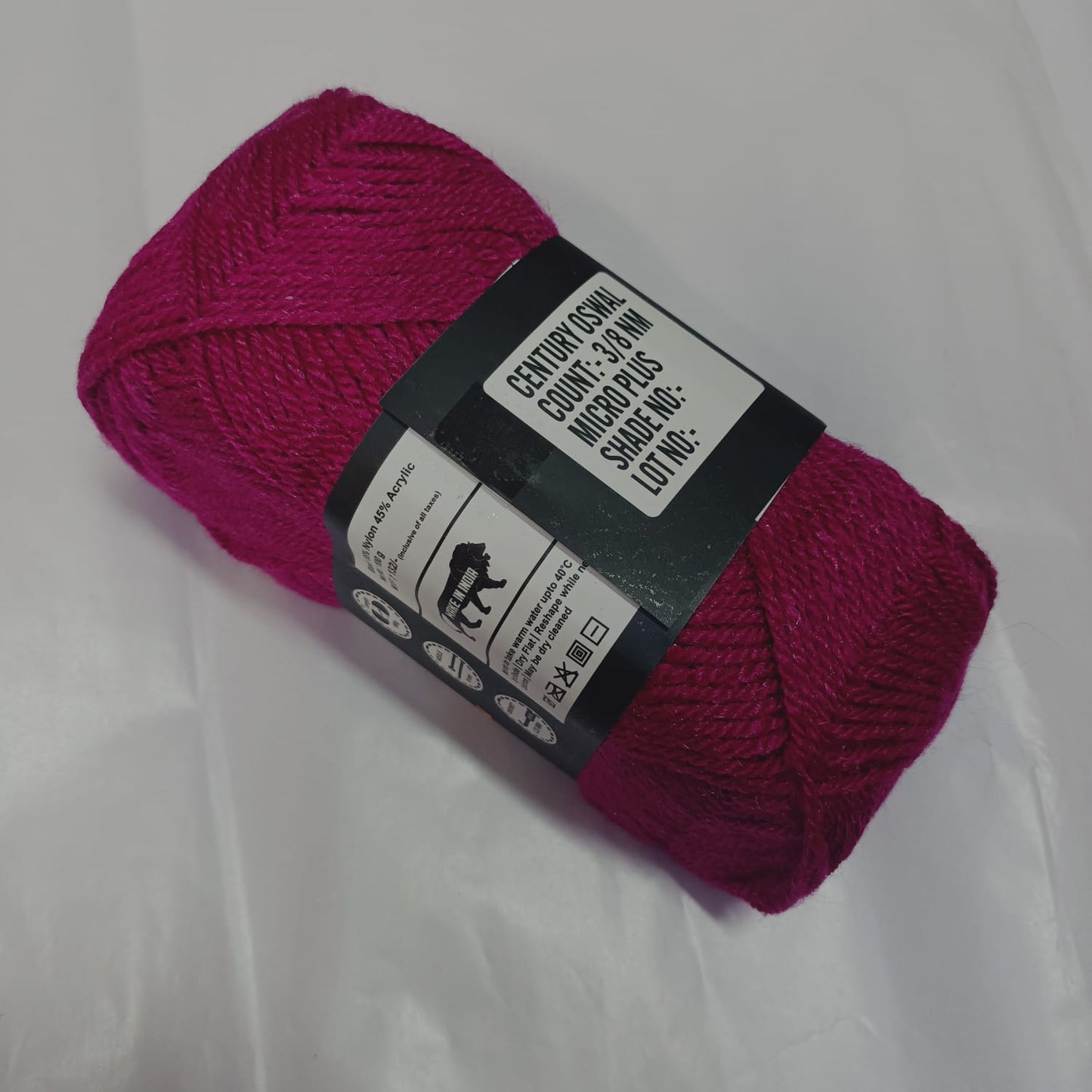 Oswal Micro Shine Wool Yarn – 100gms mejanta  Colour