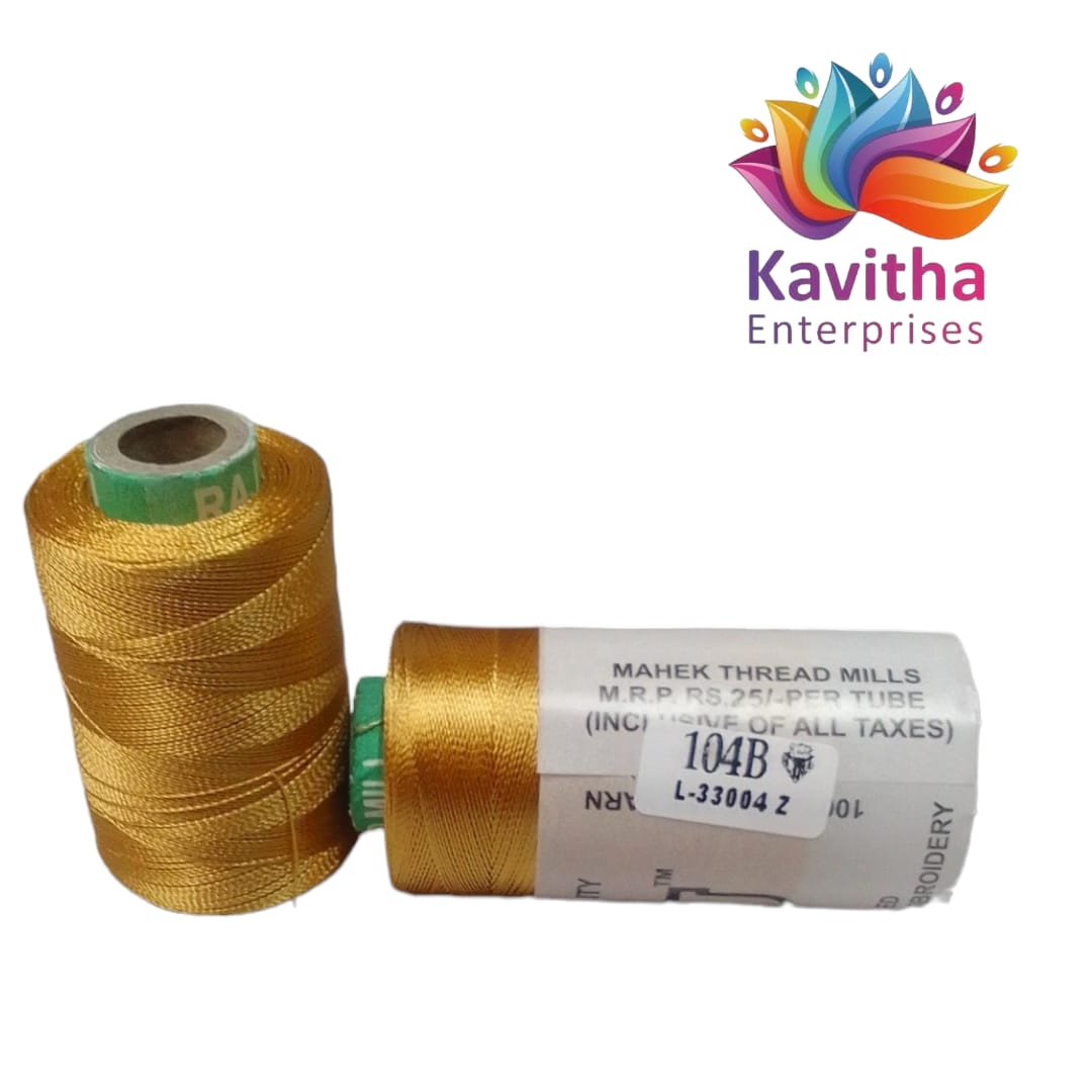 RAJ Company Silk Threads For Embroidery ,Saree tassels, craft - 1 Tube (800 meters, 20 Gram) green Colour Shade No. 104B