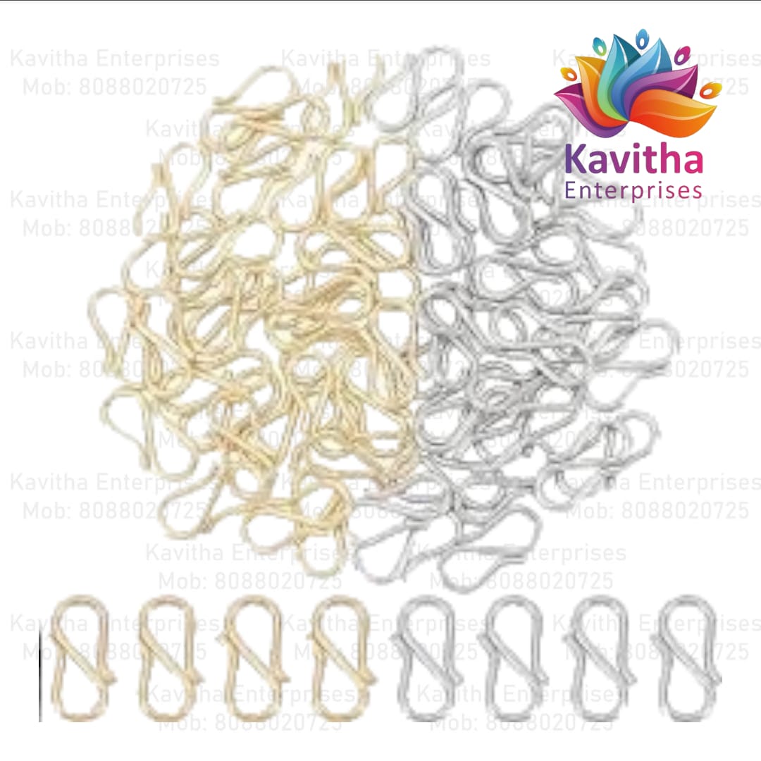 Jewellary S Hooks, Golden/ Silver (Pack of 50 Gram)