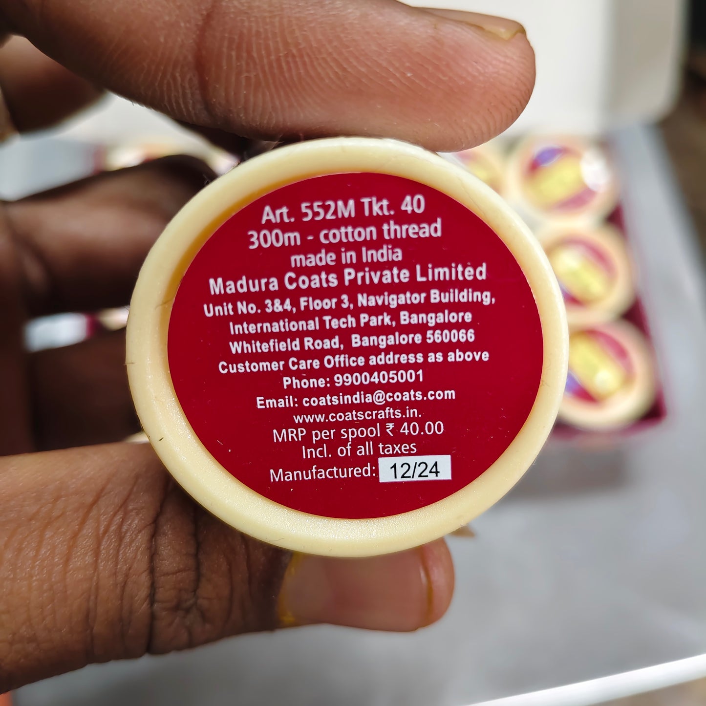 Griffin 40 Cotton Thread – 300m Spools | Extra Strong Eyebrow & Stitching Thread | 100% Cotton | Durable Thread for Tailoring, Embroidery, Crafting & Beauty Use – Pack of 15 (White)