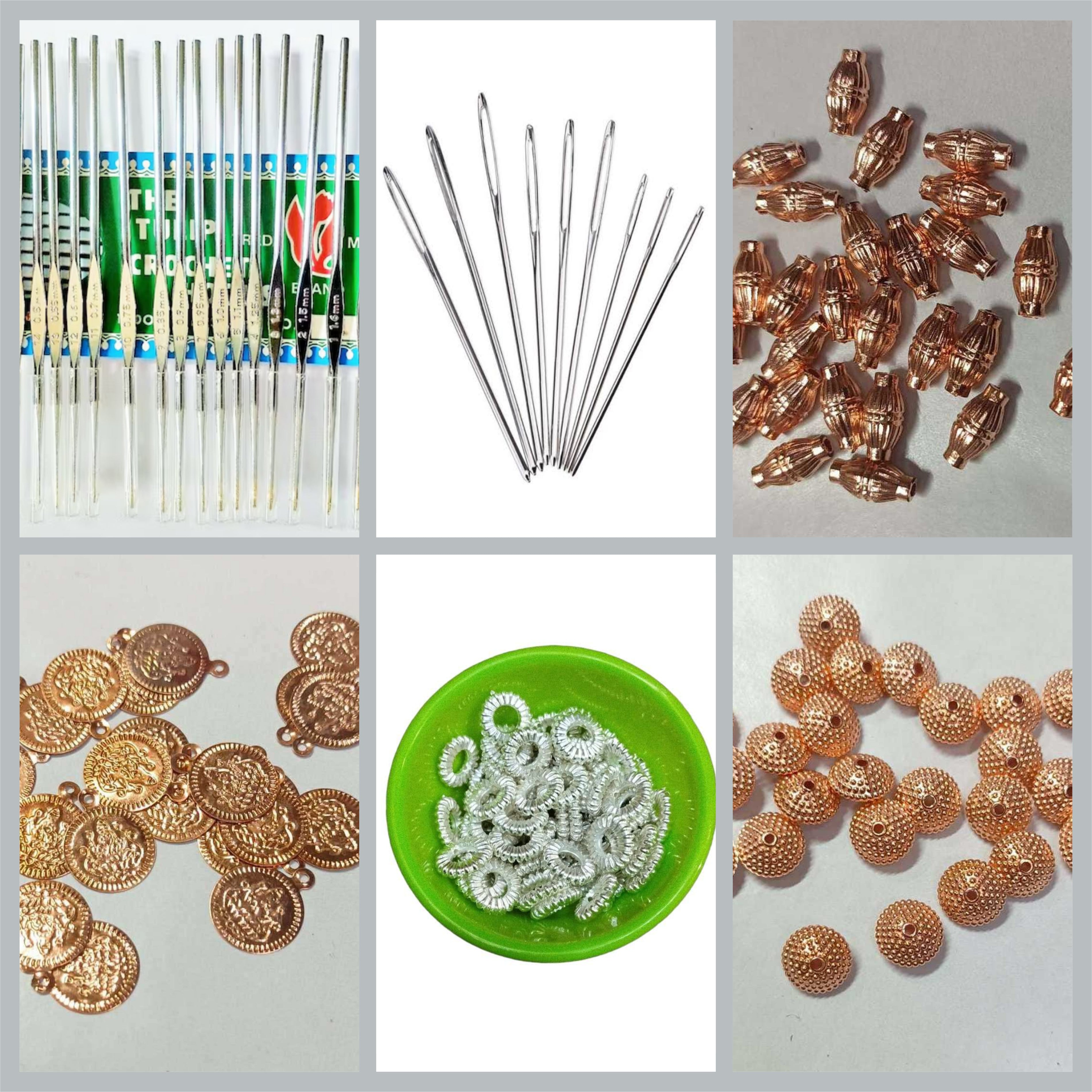 Bright Gold Flower Shape CCB Beads for Saree Tassels & Jewelry Making – Designer Floral Beads (50g Pack) | Kavitha Enterprises main image 0