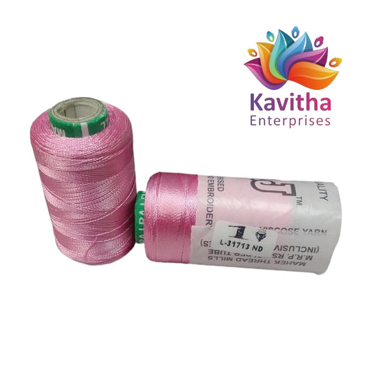 RAJ Company Silk Threads For Embroidery ,Saree tassels, craft - 1 Tube (800 meters, 20 Gram) Light Pink Colour Shade No.1