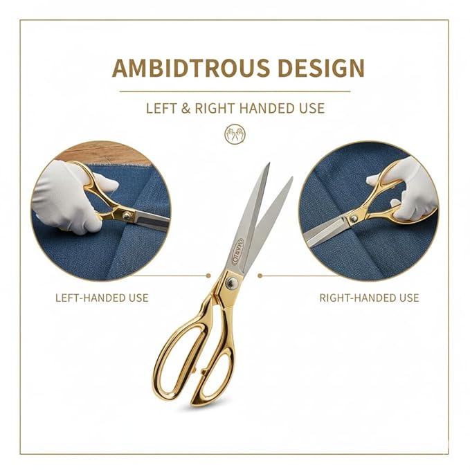9.5 Inch Tailor Scissors for Fabric Cutting | Stainless Steel Blades Heavy Duty Shears | Professional Sewing & Garment Cutting Tool – Kavitha Enterprises