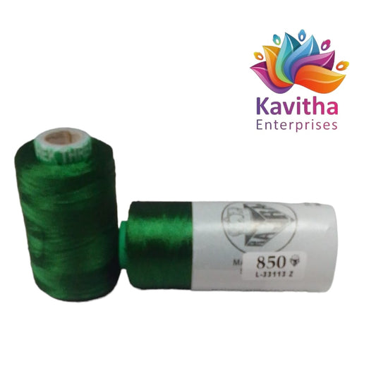 RAJ Company Silk Threads For Embroidery ,Saree tassels, craft - 1 Tube (800 meters, 20 Gram) Green Colour Shade No.850