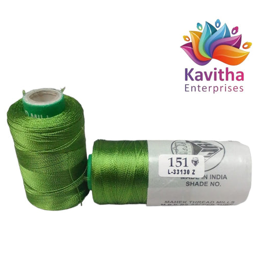 RAJ Company Silk Threads For Embroidery ,Saree tassels, craft - 1 Tube (800 meters, 20 Gram Light Green Colour Shade No.151