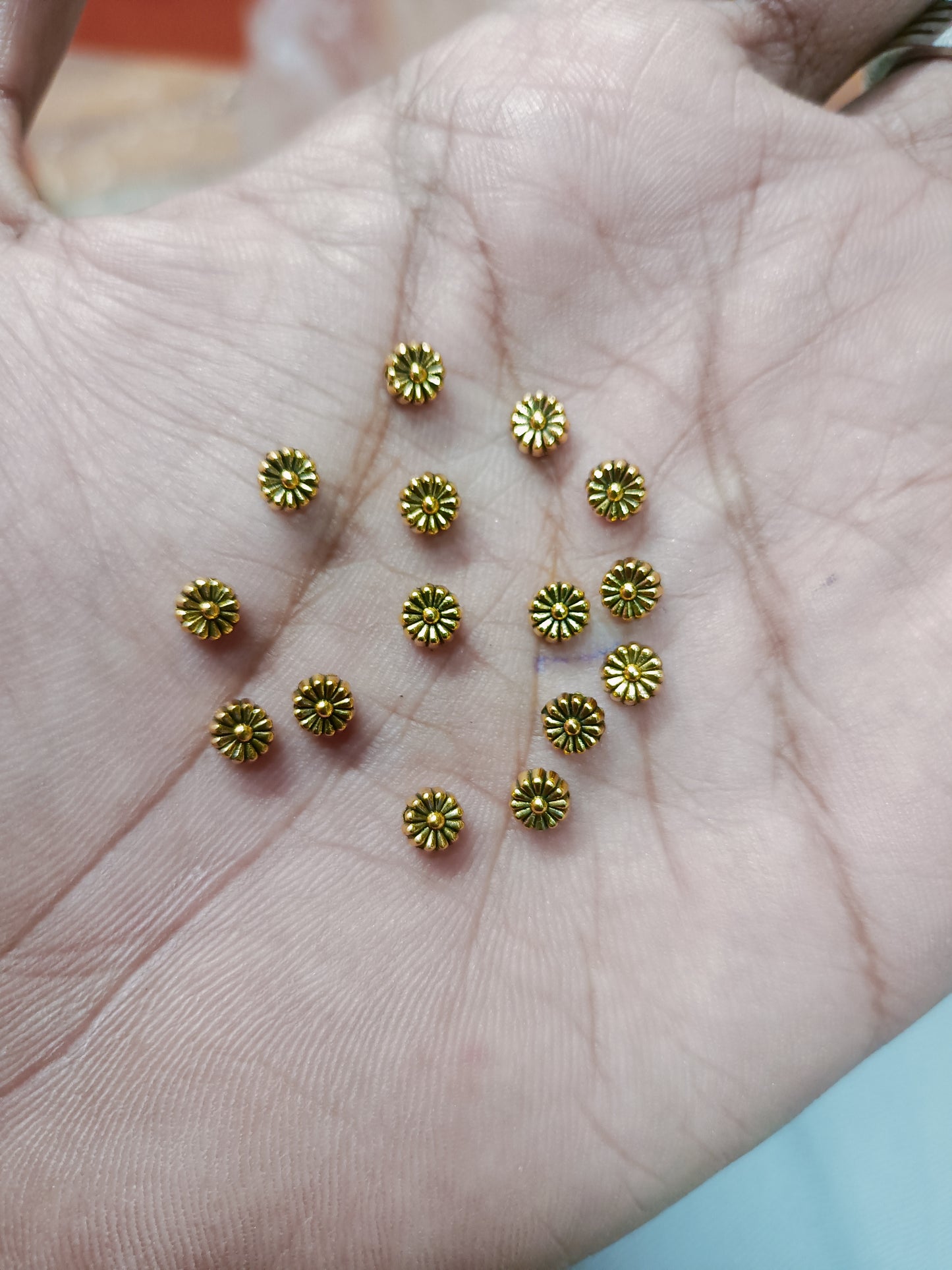 3MM, Anitque Metal Gold Beads, For Jewelry ,Bracelet ,Necklace , Saree Tassels Making Sold By 40 Gram (Approx 200 Beads )