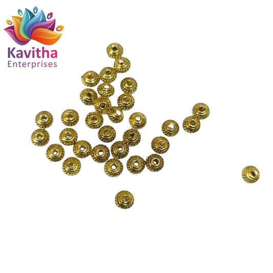 3MM, Antique  Metal  Gold Beads, For Jewelry ,Bracelet ,Necklace , Saree Tassels Making Sold By 40 Gram (Approx 200 Beads )