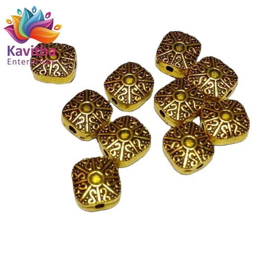 18MM, Anitque Metal Gold Beads, For Jewelry ,Bracelet ,Necklace , Saree Tassels Making Sold By 40 Gram (Approx 7 Beads )