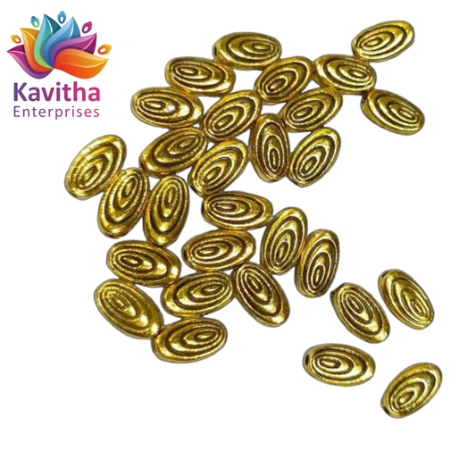 6MM, Anitque Metal Gold Beads, For Jewelry ,Bracelet ,Necklace , Saree Tassels Making Sold By 40 Gram (Approx 96 Beads )