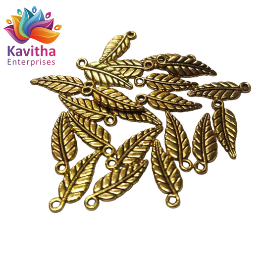 leaf design, Anitque Metal Gold Beads, For Jewelry ,Bracelet ,Necklace , Saree Tassels Making Sold By 40 Gram (Approx 60 Beads )