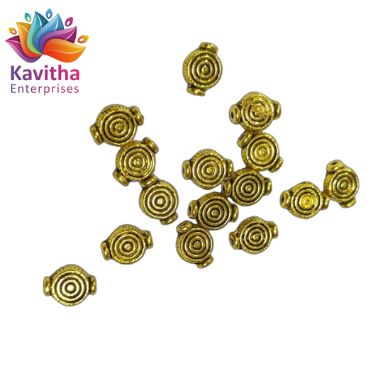 6MM, Anitque Metal Gold Beads, For Jewelry ,Bracelet ,Necklace , Saree Tassels Making Sold By 40 Gram (Approx 56 Beads )