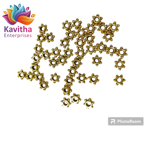 Antique  Metal  Gold Beads, For Jewelry ,Bracelet ,Necklace , Saree Tassels Making Sold By 40 Gram (Approx 200 Beads )