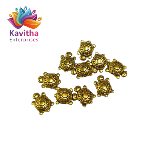 8MM, Turtail Design Anitque Metal Gold Beads, For Jewelry ,Bracelet ,Necklace , Saree Tassels Making Sold By 40 Gram (Approx 28 Beads )