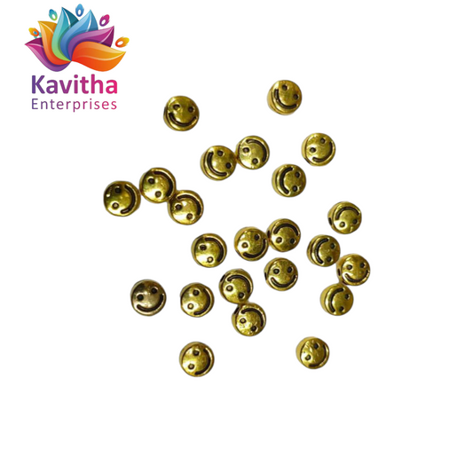 4MM, Antique Metal Gold Beads, For Jewelry ,Bracelet ,Necklace , Saree Tassels Making Sold By 40 Gram (Approx 100 Beads )