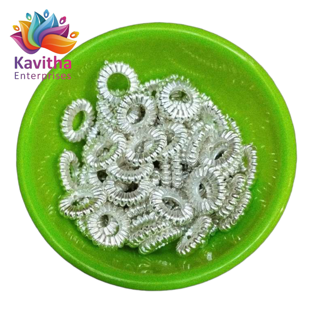 CCB Plastic Beads Silver Color For Saree Tassels / kuchu , Jewelry ,craft ( 25 grm )SB4