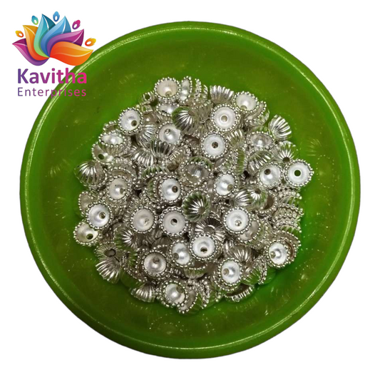 CCB Plastic Beads Silver Color For Saree Tassels / kuchu , Jewelry ,craft ( 25 grm )SB5