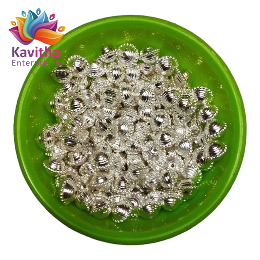 CCB Plastic Beads Silver Color For Saree Tassels / kuchu , Jewelry ,craft ( 25 grm )SB8