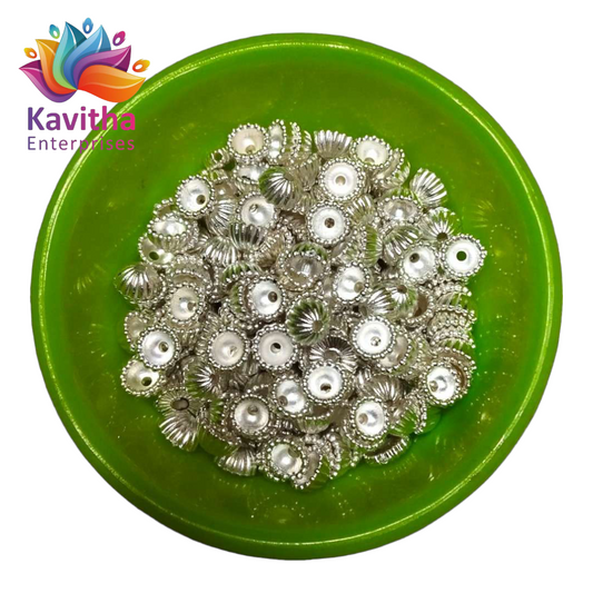 CCB Plastic Beads Silver Color For Saree Tassels / kuchu , Jewelry ,craft ( 25 grm )SB20