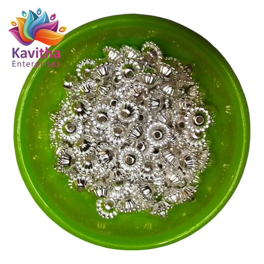 CCB Plastic Beads Silver Color For Saree Tassels / kuchu , Jewelry ,craft ( 25 grm )SB36