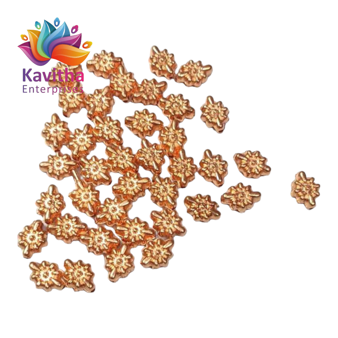 Coper Colour Plastic Beads For Saree Tassels , Saree Kuchu ,Craft ( 50 gram ) CB8