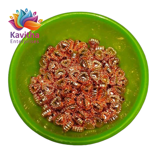 Coper Colour Plastic Beads For Saree Tassels , Saree Kuchu ,Craft ( 50 gram ) CB23