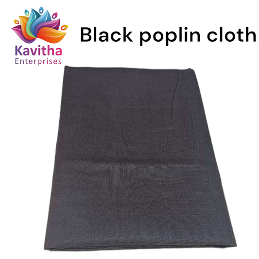 Black Colour Poplin Cloth for Embroidery and Craftwork