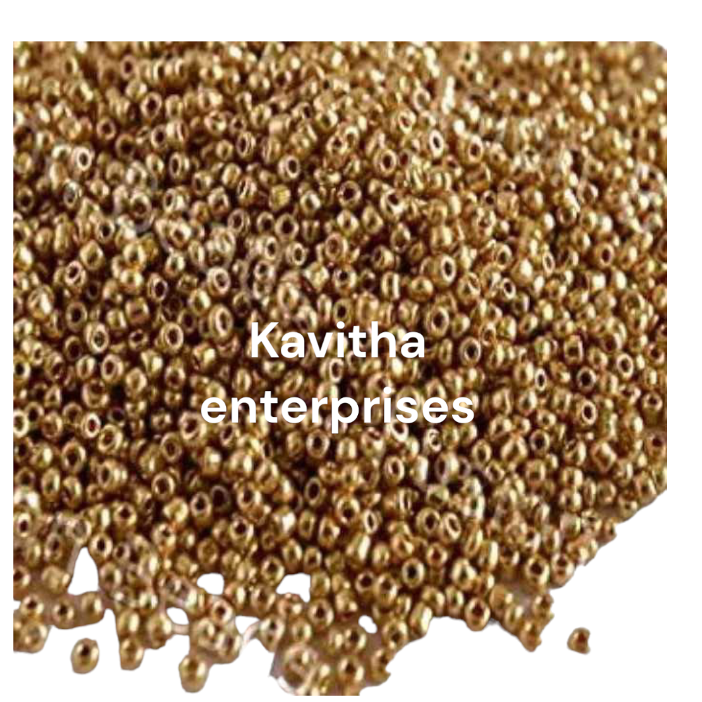 Gold Colour seed beads and sugar beads for Embroidery, Saree Tassles and Aariwork Pack of 50gram,100gram,450gram