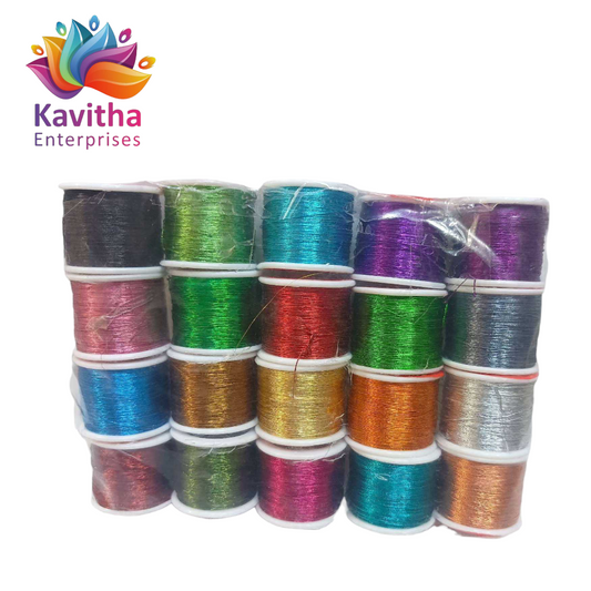 Multi Color Zari Thread Combo Pack (20 reels)