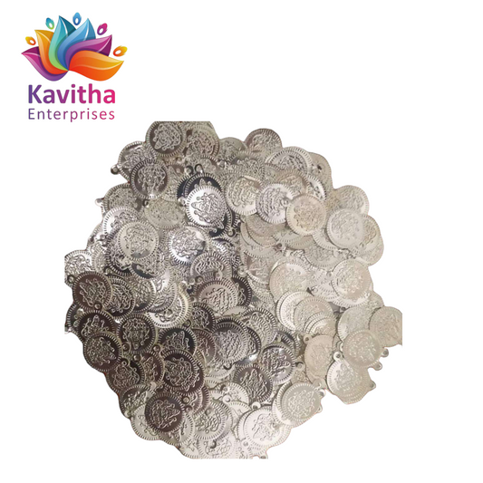 Silver Lakshmi  Coin for Aari Work, Embroidery Pack of 50Grams