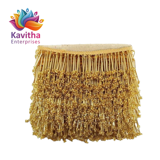 Golden Heavy Pipe Katdana Lace with Beautyful Design (Pack of Length=1X9meter, Width=30mm) Used in Saree, Suit, Lhengha, and etc.
