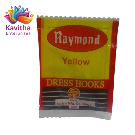 Silver Raymond Yellow Dress Hooks, (Pack of 1 Box)