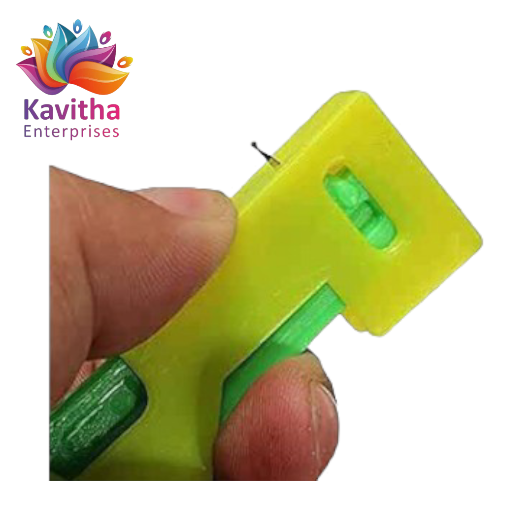 Needle Threader Tool Plastic Press and Thread Device Tailoring and Sewing